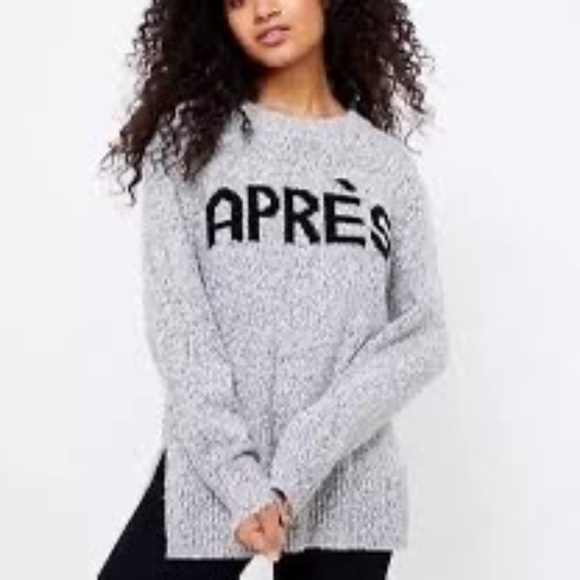 Lou & Grey for LOFT Après Gray Marled Knit Sweater XS - Picture 1 of 7